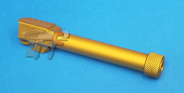 5KU Aluminum Threaded Outer Barrel for Marui Glock17 (14mm- / Gold) - Click Image to Close